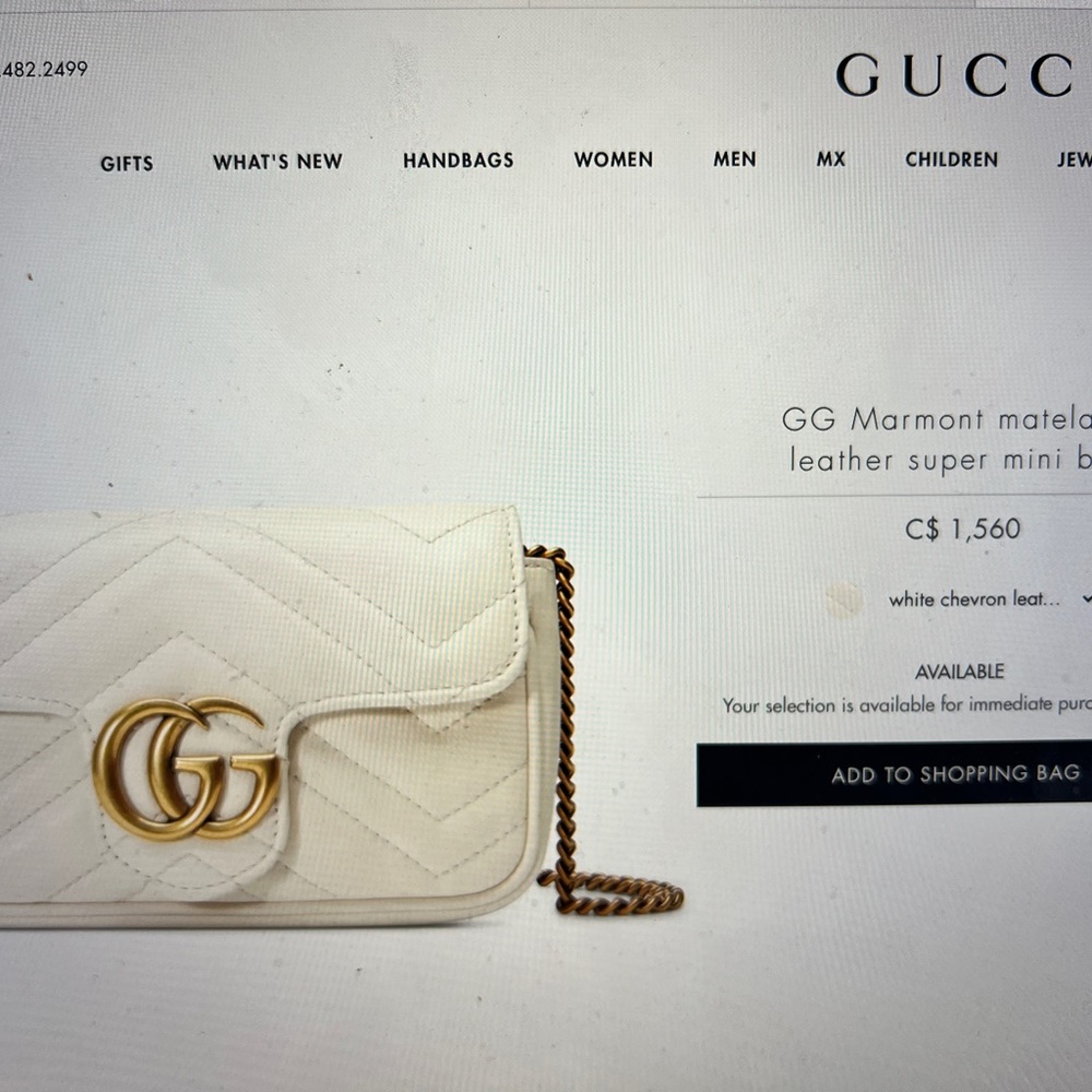 Gucci marmot mini white